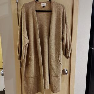 Universal Thread Long Cardigan Camel 3/4 Sleeve 1X